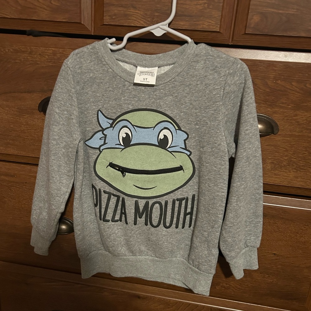 Gray Kids ninja turtle Sweatshirt with front zipper